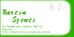 martin szenti business card